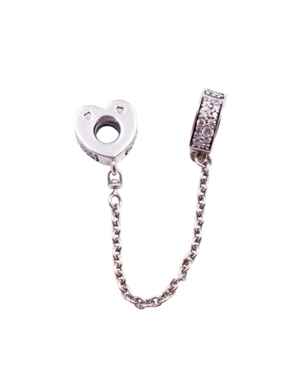 Pandora Retired Sparkling Arc of Love Clear CZ Sterling Silver Safety Chain
